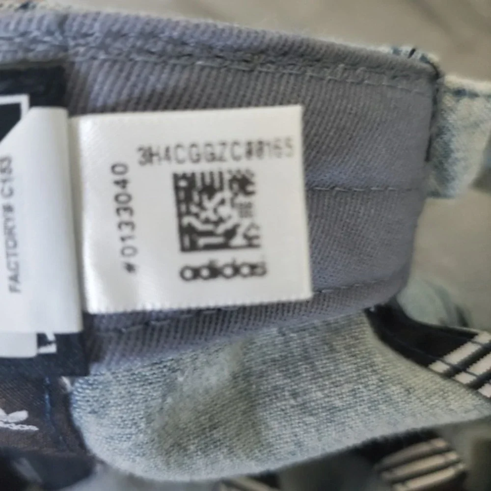 Adidas Fanny Pack Bag Gray Logo Adjustable Strap & Washed Denim Baseball Cap Set